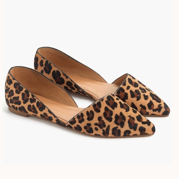 J. Crew Shoes - New J. Crew Zoe Leopard Calf Hair D'Orsay Flats